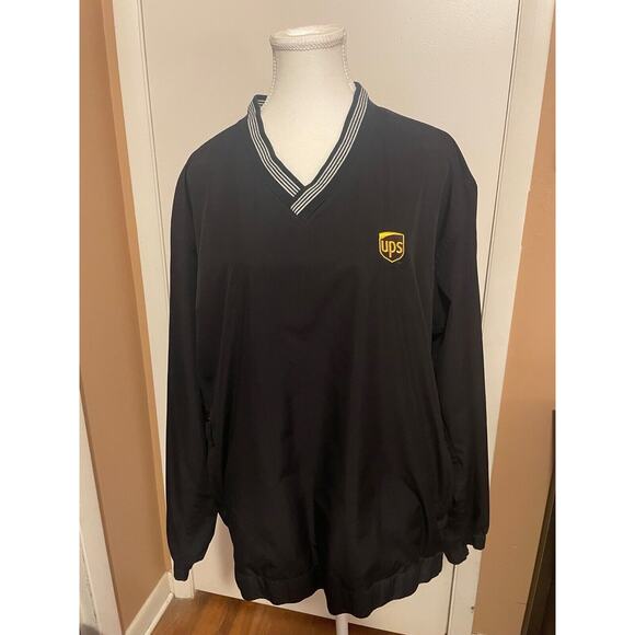 Lands End Other - Lands End UPS Logo Mens Pullover Work Jacket Size Large Lined Windbreaker